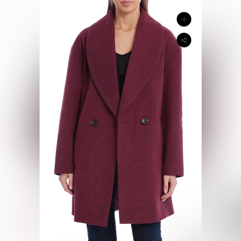 Avec Les Filles Shawl Collar Coat in Sugar Plum Size Small